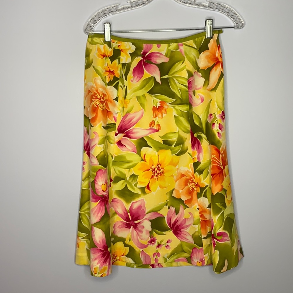 Talbots Yellow Floral Skirt